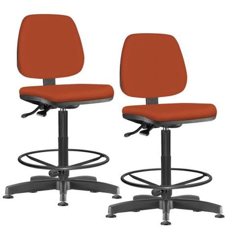 Kit 02 Cadeiras Caixa Alta Giratória Job Suede Laranja - Lymdecor Menor preço em Kit 02 Cadeiras Caixa Alta Giratória Job Suede Laranja - Lymdecor