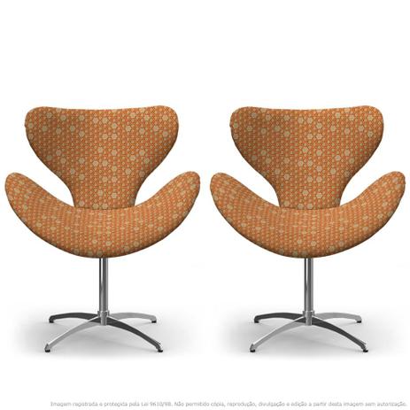 Kit 02 Cadeiras Egg Colmeia Marrom e Laranja Poltrona Decorativa com Base Giratória - Lubrano decor Menor preço em Kit 02 Cadeiras Egg Colmeia Marrom e Laranja Poltrona Decorativa com Base Giratória - Lubrano decor