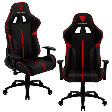 Kit 02 Cadeiras Gamer Office Giratória com Elevação a Gás BC3 Preto Vermelho - ThunderX3 Menor preço em Kit 02 Cadeiras Gamer Office Giratória com Elevação a Gás BC3 Preto Vermelho - ThunderX3