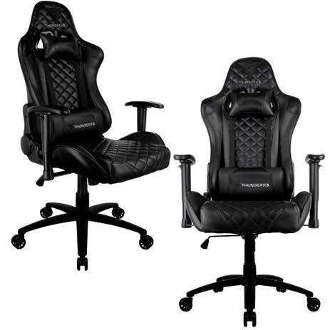 Kit 02 Cadeiras Gamer Office Giratória com Elevação a Gás TGC12 Preto - ThunderX3 Menor preço em Kit 02 Cadeiras Gamer Office Giratória com Elevação a Gás TGC12 Preto - ThunderX3