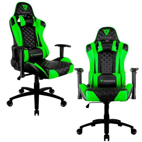Kit 02 Cadeiras Gamer Office Giratória com Elevação a Gás TGC12 Preto Verde - ThunderX3 é boa?