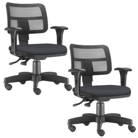 Kit 02 Cadeiras Giratórias Zip Executiva Ergonômica Escritório Suede Preto - Lyam Decor Menor preço em Kit 02 Cadeiras Giratórias Zip Executiva Ergonômica Escritório Suede Preto - Lyam Decor