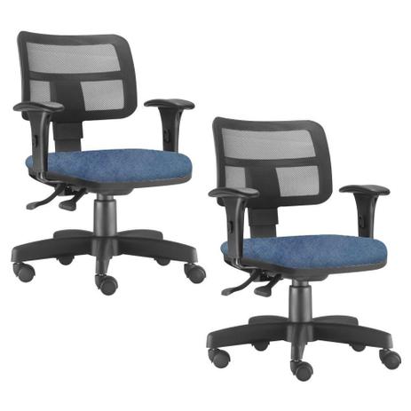 Kit 02 Cadeiras Giratórias Zip Executiva Ergonômica Escritório Tecido Azul - Lymdecor é boa?