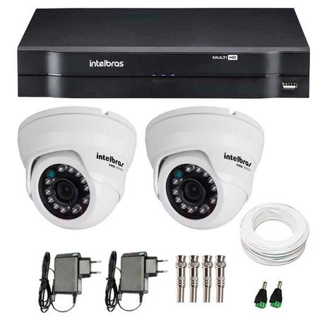 Kit 02 Câmeras de Segurança Dome HD 720p Intelbras VMH 1010 + DVR Intelbras Multi HD + Acessórios Menor preço em Kit 02 Câmeras de Segurança Dome HD 720p Intelbras VMH 1010 + DVR Intelbras Multi HD + Acessórios