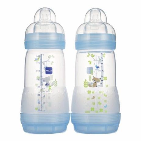 Kit 02 Mamadeiras Anti Cólicas Raposa 260Ml Azul 2m+ Mam 4673 Menor preço em Kit 02 Mamadeiras Anti Cólicas Raposa 260Ml Azul 2m+ Mam 4673