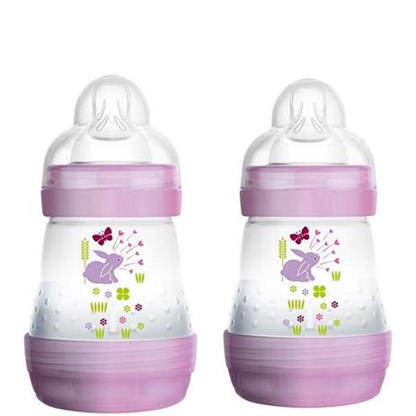 Kit 02 Mamadeiras First Bottle 160ml Lilás (0m+) - MAM Menor preço em Kit 02 Mamadeiras First Bottle 160ml Lilás (0m+) - MAM