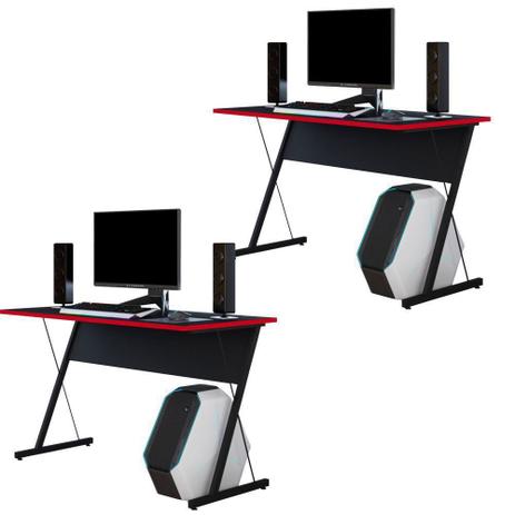 Kit 02 Mesas Para Computador Notebook PC Gamer Kombat Preto Vermelho - Lyam Decor Menor preço em Kit 02 Mesas Para Computador Notebook PC Gamer Kombat Preto Vermelho - Lyam Decor