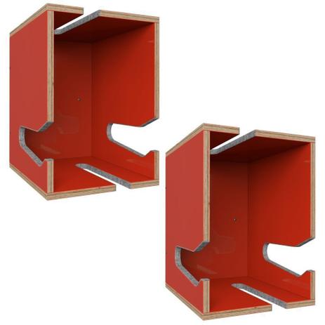 Kit 02 Nichos com Suporte de Parede Easy Vermelho - Be Mobiliário Menor preço em Kit 02 Nichos com Suporte de Parede Easy Vermelho - Be Mobiliário