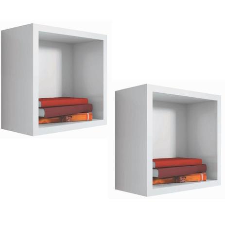 Kit 02 Nichos Quadrado Decorativo 31x31x15 Branco - Lyam Decor Menor preço em Kit 02 Nichos Quadrado Decorativo 31x31x15 Branco - Lyam Decor