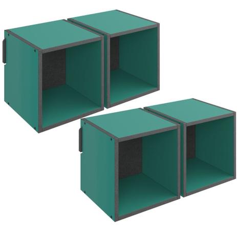 Kit 02 Nichos Quadrados Duplo Decorativo Mov Turquesa - Be Mobiliário Menor preço em Kit 02 Nichos Quadrados Duplo Decorativo Mov Turquesa - Be Mobiliário