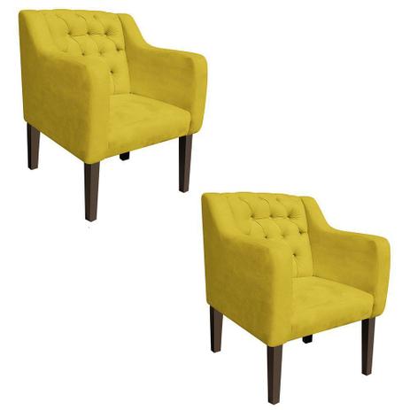 Kit 02 Poltrona Decorativa Lisa Suede Amarelo - DRossi é boa?