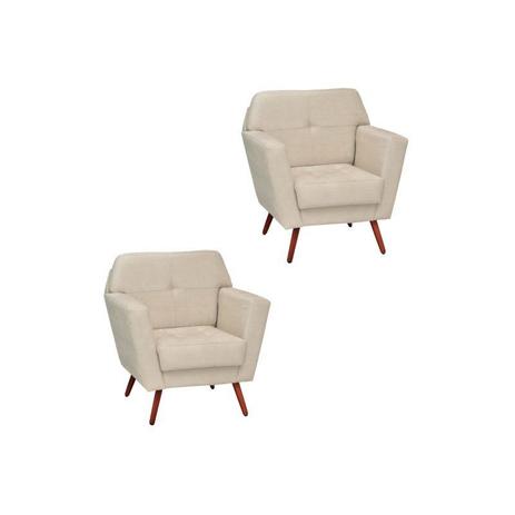 Kit 02 Poltronas Decorativas Esmeralda Pés Palito Bege - Condor Decor é boa?