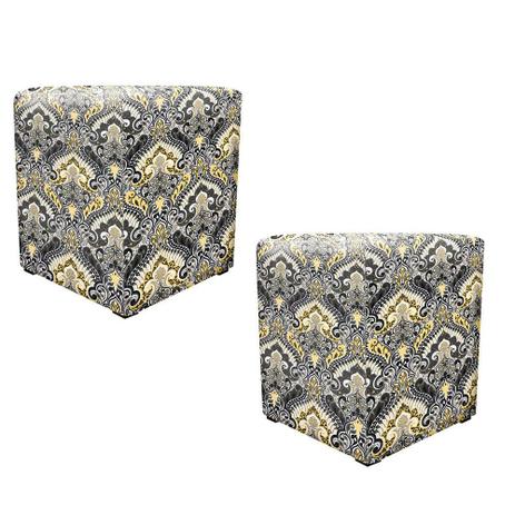 Kit 02 Puff Decorativo Dado Quadrado Estampado Vintage Amarelo D77 - DRossi Menor preço em Kit 02 Puff Decorativo Dado Quadrado Estampado Vintage Amarelo D77 - DRossi