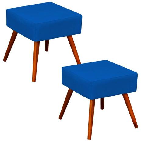 Kit 02 Puffs Banqueta Decorativa com Pés Palito Lívia Suede Azul Royal - LymDecor é ruim? Kit 02 Puffs Banqueta Decorativa com Pés Palito Lívia Suede Azul Royal - LymDecor é boa?