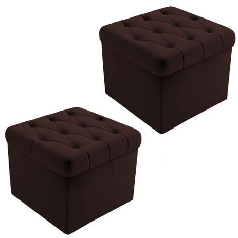 Kit 02 Puffs Baú Capitonê Quadrado Suede Marrom - DRossi é ruim? Kit 02 Puffs Baú Capitonê Quadrado Suede Marrom - DRossi é boa?