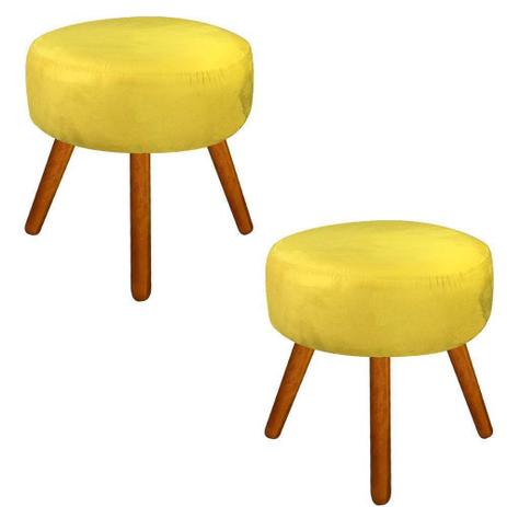 Kit 02 Puffs Decorativo Angel Redondo Suede Amarelo - DRossi é ruim? Kit 02 Puffs Decorativo Angel Redondo Suede Amarelo - DRossi é boa?