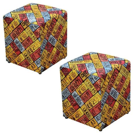 Kit 02 Puffs Decorativo Quadrado Tecido Placas - Nay Estofados é boa?