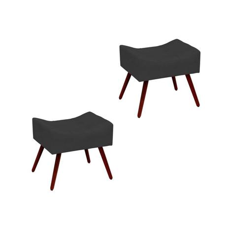Kit 02 Puffs Decorativos Alice Pés Palito Cinza - Condor Decor Menor preço em Kit 02 Puffs Decorativos Alice Pés Palito Cinza - Condor Decor