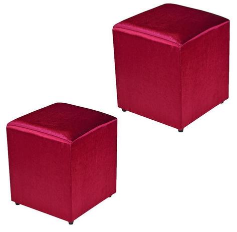 Kit 02 Puffs Quadrado Decorativo Acetinado Vermelho - Nay Estofados é boa?