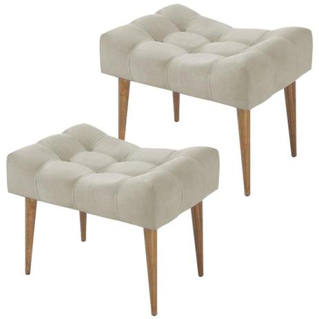 Kit 02 Puffs Requinte Capitone Banqueta Suede Bege Pés Palito- Lyam Decor é boa?