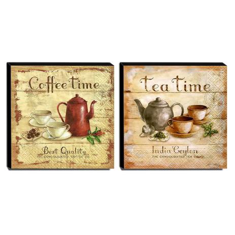 Kit 02 Quadros Cozinha Vintage Café Chá Canvas 30x30cm-COZ08 - Lubrano decor Menor preço em Kit 02 Quadros Cozinha Vintage Café Chá Canvas 30x30cm-COZ08 - Lubrano decor