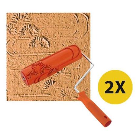 Kit 02 Rolo Decorativo Textura Emborrachado 23 Cm Sol Nascente - Roma Menor preço em Kit 02 Rolo Decorativo Textura Emborrachado 23 Cm Sol Nascente - Roma