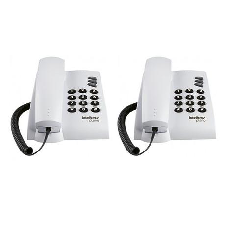 Kit 02 Telefones Com Fio Mesa ou Parede Pleno Branco Intelbras Menor preço em Kit 02 Telefones Com Fio Mesa ou Parede Pleno Branco Intelbras