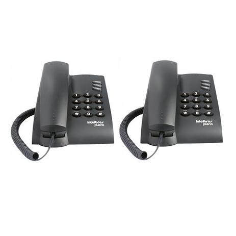 Kit 02 Telefones Com Fio Mesa ou Parede Pleno Preto Intelbras Menor preço em Kit 02 Telefones Com Fio Mesa ou Parede Pleno Preto Intelbras
