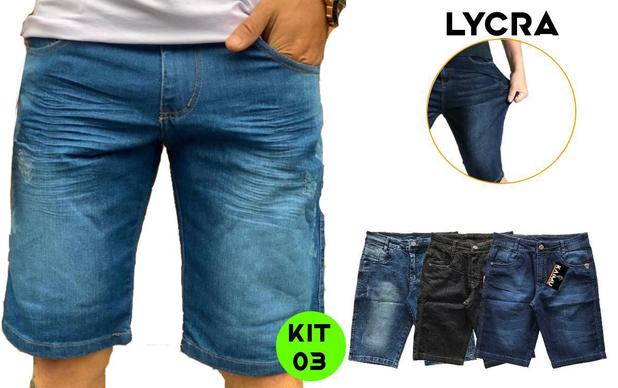 Kit 03 Bermuda Short Jeans Premium Masculino Atacado Revenda - Kaimu Jeans Menor preço em Kit 03 Bermuda Short Jeans Premium Masculino Atacado Revenda - Kaimu Jeans