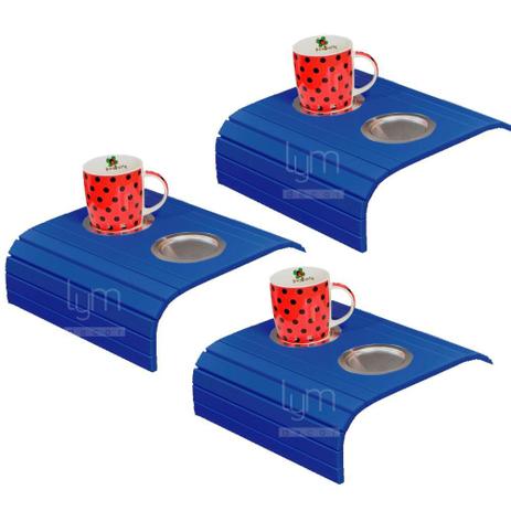 Kit 03 Esteiras Bandeja Braço De Sofá Azul Porta Copo Alumínio - Lymdecor Menor preço em Kit 03 Esteiras Bandeja Braço De Sofá Azul Porta Copo Alumínio - Lymdecor