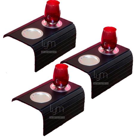 Kit 03 Esteiras Bandeja Braço De Sofá Preto Porta Copo Alumínio - Lymdecor Menor preço em Kit 03 Esteiras Bandeja Braço De Sofá Preto Porta Copo Alumínio - Lymdecor