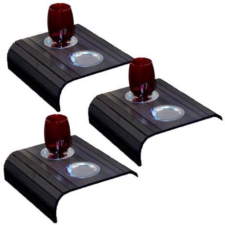 Kit 03 Esteiras Bandeja Braço De Sofá Tabaco Porta Copo Alumínio - Lymdecor Menor preço em Kit 03 Esteiras Bandeja Braço De Sofá Tabaco Porta Copo Alumínio - Lymdecor