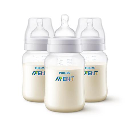 Kit 03 Mamadeiras Anticólica de 260 Ml SCF813/37- Philips Avent Menor preço em Kit 03 Mamadeiras Anticólica de 260 Ml SCF813/37- Philips Avent