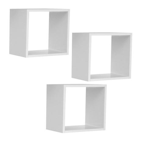 Kit 03 Nichos Organizador 33x30cm Branco - AJL Móveis Menor preço em Kit 03 Nichos Organizador 33x30cm Branco - AJL Móveis