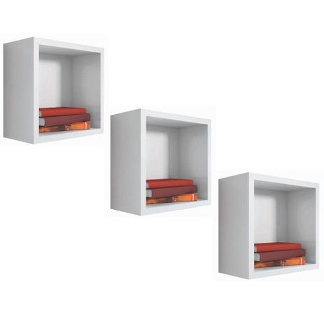 Kit 03 Nichos Quadrado Decorativo 31x31x15 Branco - Lymdecor Menor preço em Kit 03 Nichos Quadrado Decorativo 31x31x15 Branco - Lymdecor