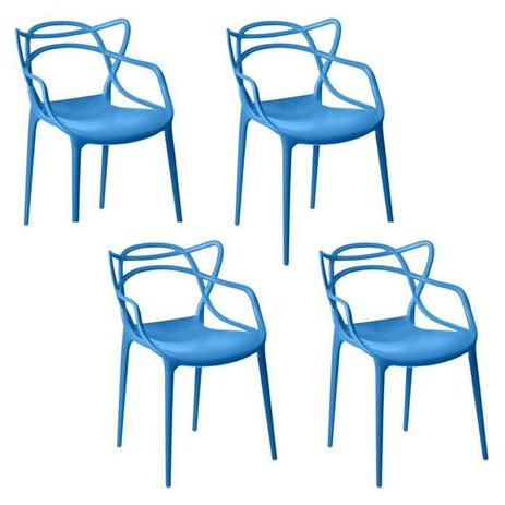 Kit 04 Cadeira Allegra Sala de Jantar Azul - DRossi - Facthus Menor preço em Kit 04 Cadeira Allegra Sala de Jantar Azul - DRossi - Facthus