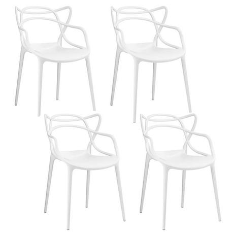 Kit 04 Cadeira Allegra Sala de Jantar Branco - DRossi - Facthus Menor preço em Kit 04 Cadeira Allegra Sala de Jantar Branco - DRossi - Facthus