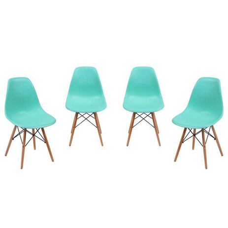 Kit 04 Cadeiras Eiffel Charles Eames em ABS Azul Tiffany com Base de Madeira DSW - Mpdecor é boa?