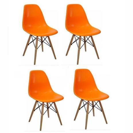 Kit 04 Cadeiras Eiffel Charles Eames em ABS Laranja com Base de Madeira DSW - Facthus é boa?