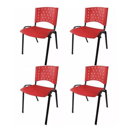 Kit 04 Cadeiras Empilháveis De Plástico Para Recepção CA300 Vermelho Lafatelli Menor preço em Kit 04 Cadeiras Empilháveis De Plástico Para Recepção CA300 Vermelho Lafatelli
