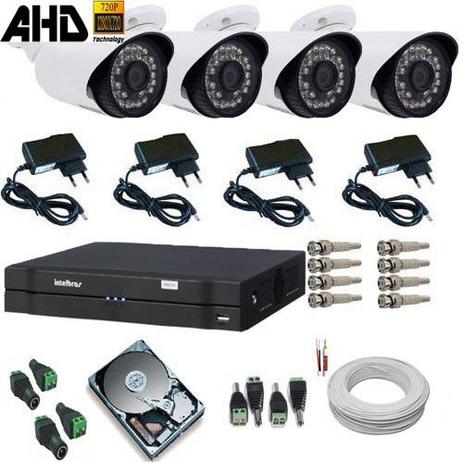 Kit 04 Câmeras AHD 1.3 Mp Alta Definição + Dvr Intelbras Completo - Acesso Celular Menor preço em Kit 04 Câmeras AHD 1.3 Mp Alta Definição + Dvr Intelbras Completo - Acesso Celular