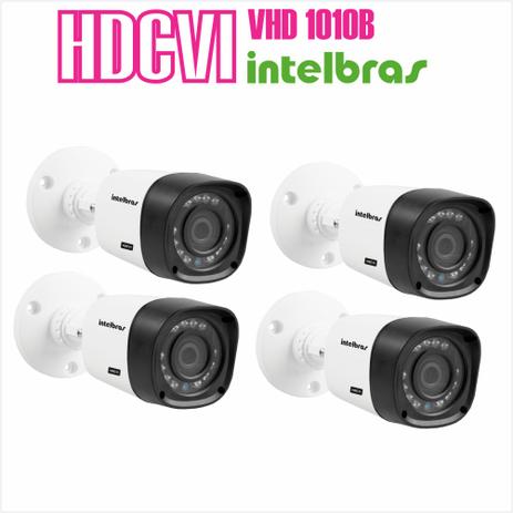 Kit 04 Câmeras com Infravermelho Intelbras HDCVI VHD 1010B Lente 3.6 720p Branca Menor preço em Kit 04 Câmeras com Infravermelho Intelbras HDCVI VHD 1010B Lente 3.6 720p Branca