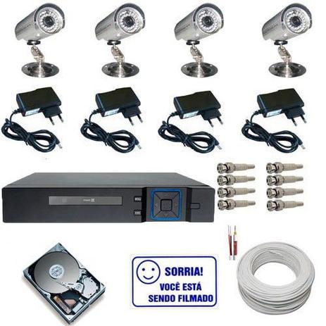 Kit 04 Câmeras Infravermelho até 30 Metros 1000 Linhas com Gravador Dvr Multi HD e Acessórios - Power é boa?