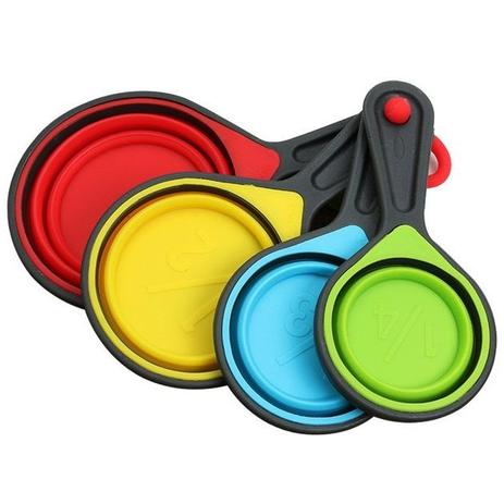 Kit 04 Copos Medidores Silicone Retrátil Profissional - Utifácil é boa?