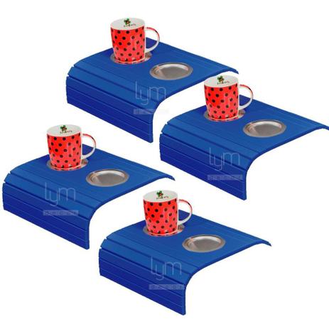 Kit 04 Esteiras Bandeja Braço De Sofá Azul Porta Copo Alumínio - Lymdecor Menor preço em Kit 04 Esteiras Bandeja Braço De Sofá Azul Porta Copo Alumínio - Lymdecor