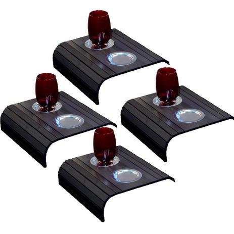 Kit 04 Esteiras Bandeja Braço De Sofá Tabaco Porta Copo Alumínio - Lymdecor Menor preço em Kit 04 Esteiras Bandeja Braço De Sofá Tabaco Porta Copo Alumínio - Lymdecor