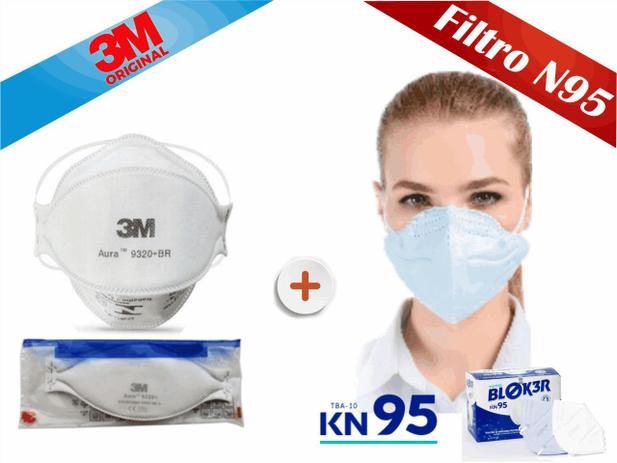 Kit 04 Mascara Proteção = (02) 3M 9320 Aura PFF2 + (02) N95 KN95 Total Bloker - 3M E Total Bloker Menor preço em Kit 04 Mascara Proteção = (02) 3M 9320 Aura PFF2 + (02) N95 KN95 Total Bloker - 3M E Total Bloker