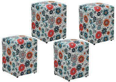 Kit 04 Puffs Decorativo Suede Floral - Nay estofados é ruim? Kit 04 Puffs Decorativo Suede Floral - Nay estofados é boa?
