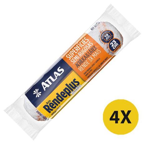 Kit 04 Rolos Rende Plus 23cm Tinta Latex Acrilica Atlas é ruim? Kit 04 Rolos Rende Plus 23cm Tinta Latex Acrilica Atlas é boa?