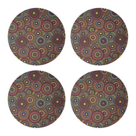 Kit 04 Sousplat Para Prato Suporte De Mesa Decorativo Mandala Colors 30 cm - DRossi Menor preço em Kit 04 Sousplat Para Prato Suporte De Mesa Decorativo Mandala Colors 30 cm - DRossi
